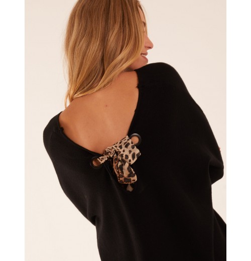 Leopard Bow Back Jumper