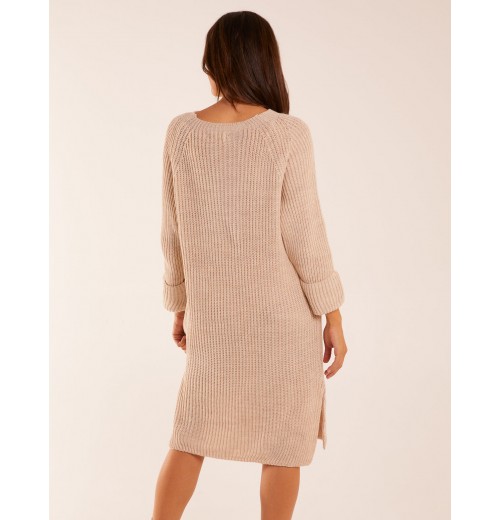 Knitted Ribbed Jumper Dress