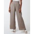 Shirring Waist Wide Leg Trousers