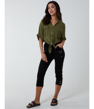 Zip Detail Crop Trouser