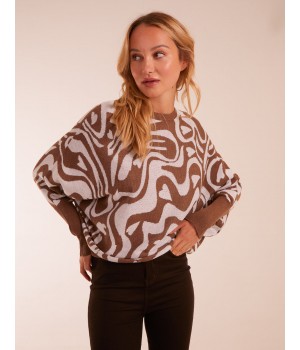 Geometric Swirl Batwing Jumper