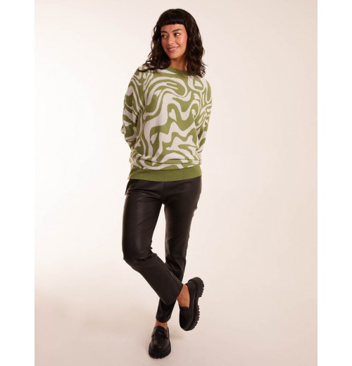 Geometric Swirl Batwing Jumper