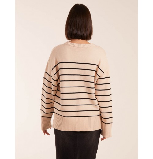 Thin Stripe Crew Neck Chunky Jumper